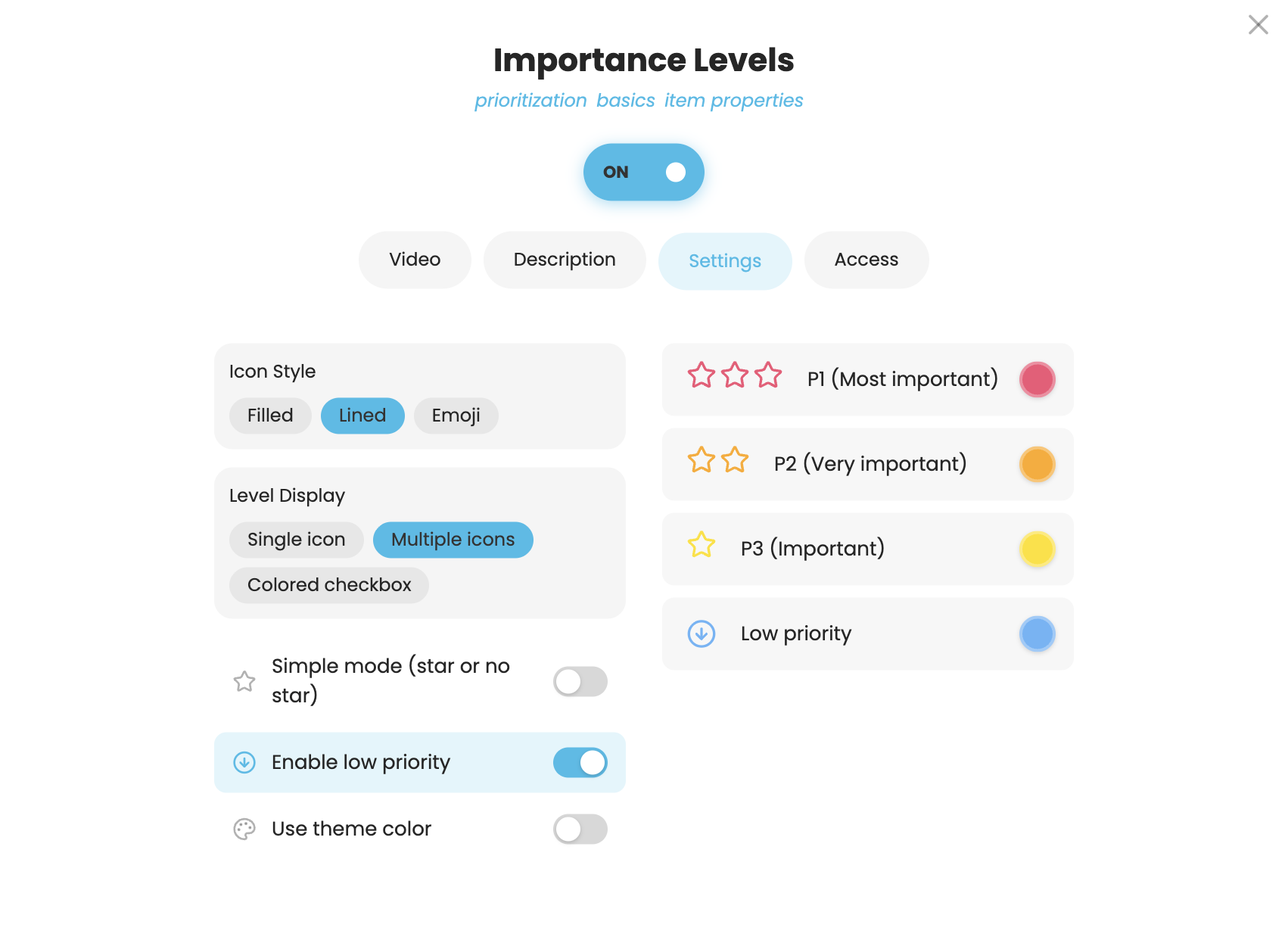 Customize attribute colors, icons, and emojis