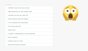 Long todo list before