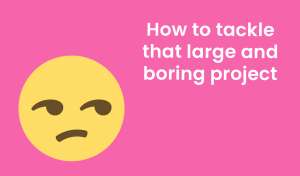 How to tackle a large and boring project